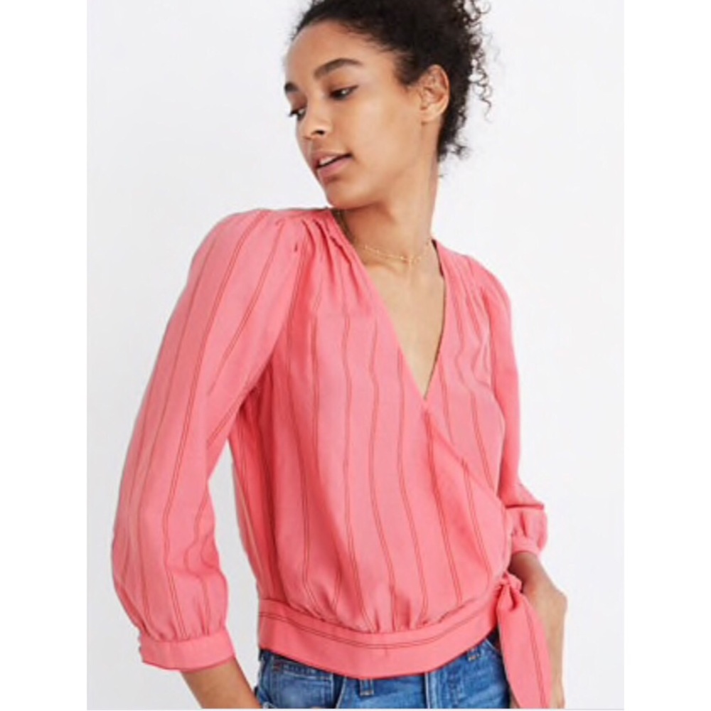 Madewell NWT Wrap Top in Cecilia Stripe